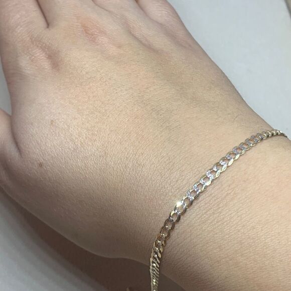 Curb link bracelet 14k solid gold perfect - Picture 3 of 16